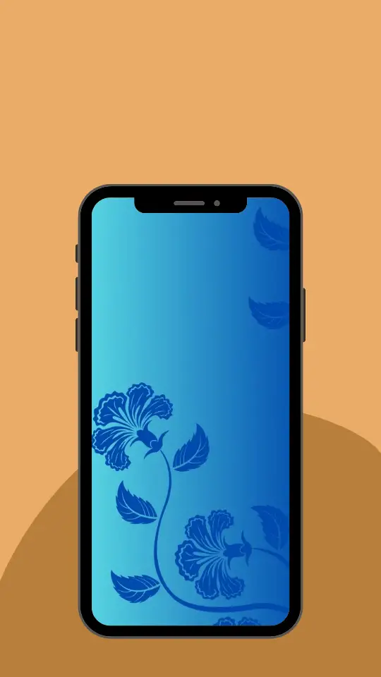 Beautiful Blue Floral Mobile Phone Wallpaper HD Free Download for Android iPhone