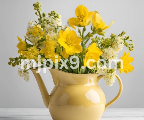 Yellow Spring Flowers in jug Images Pictures Free Download HD