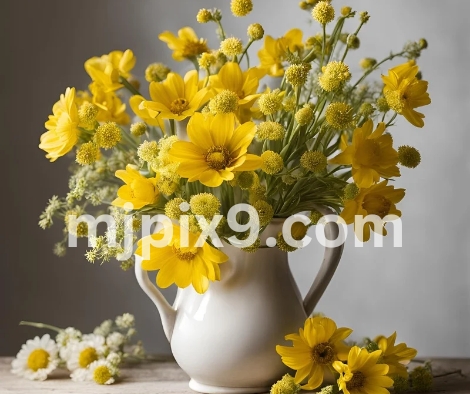 Yellow Spring Flowers in jug Images Pictures Free Download HD