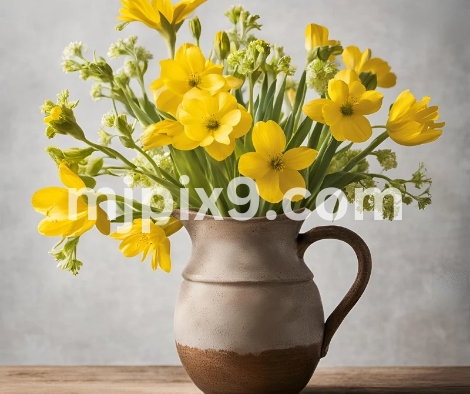 Yellow Spring Flowers in jug Images Pictures Free Download HD