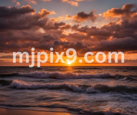 Beach sunset view and snow mountains Images Pictures Photos Free Download HD