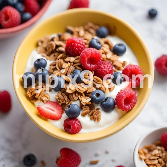 Yogurt with Berries and Nuts Healthy Recipe Images Pictures Free Download HD