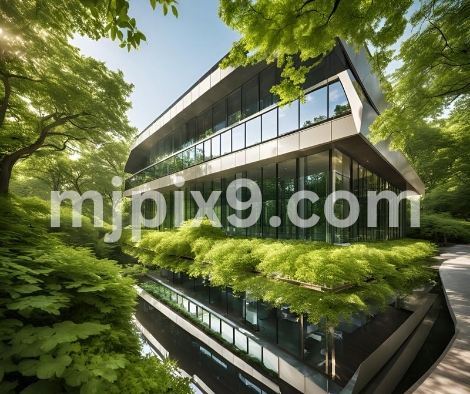 Modern office building with green trees Images Pictures Free Download HD