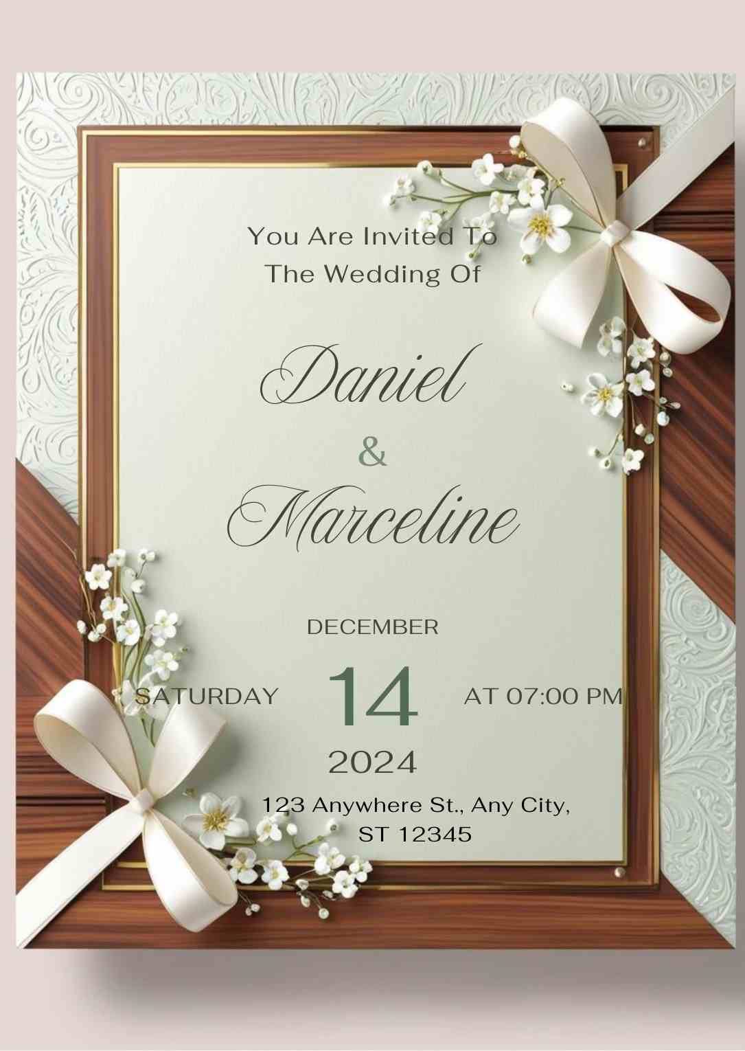 Green Cream Aesthetic Minimalist Watercolor Wedding Invitation (2)