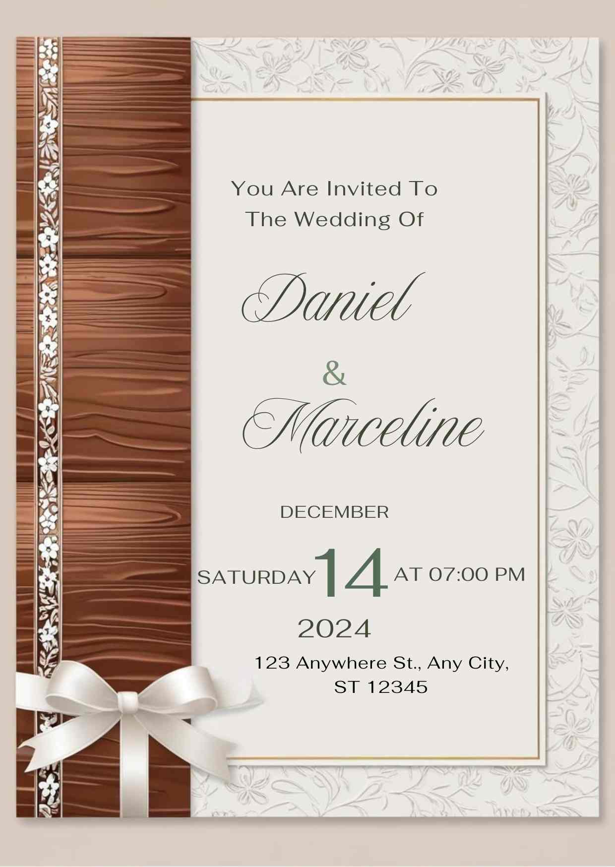 Green Cream Aesthetic Minimalist Watercolor Wedding Invitation (3)